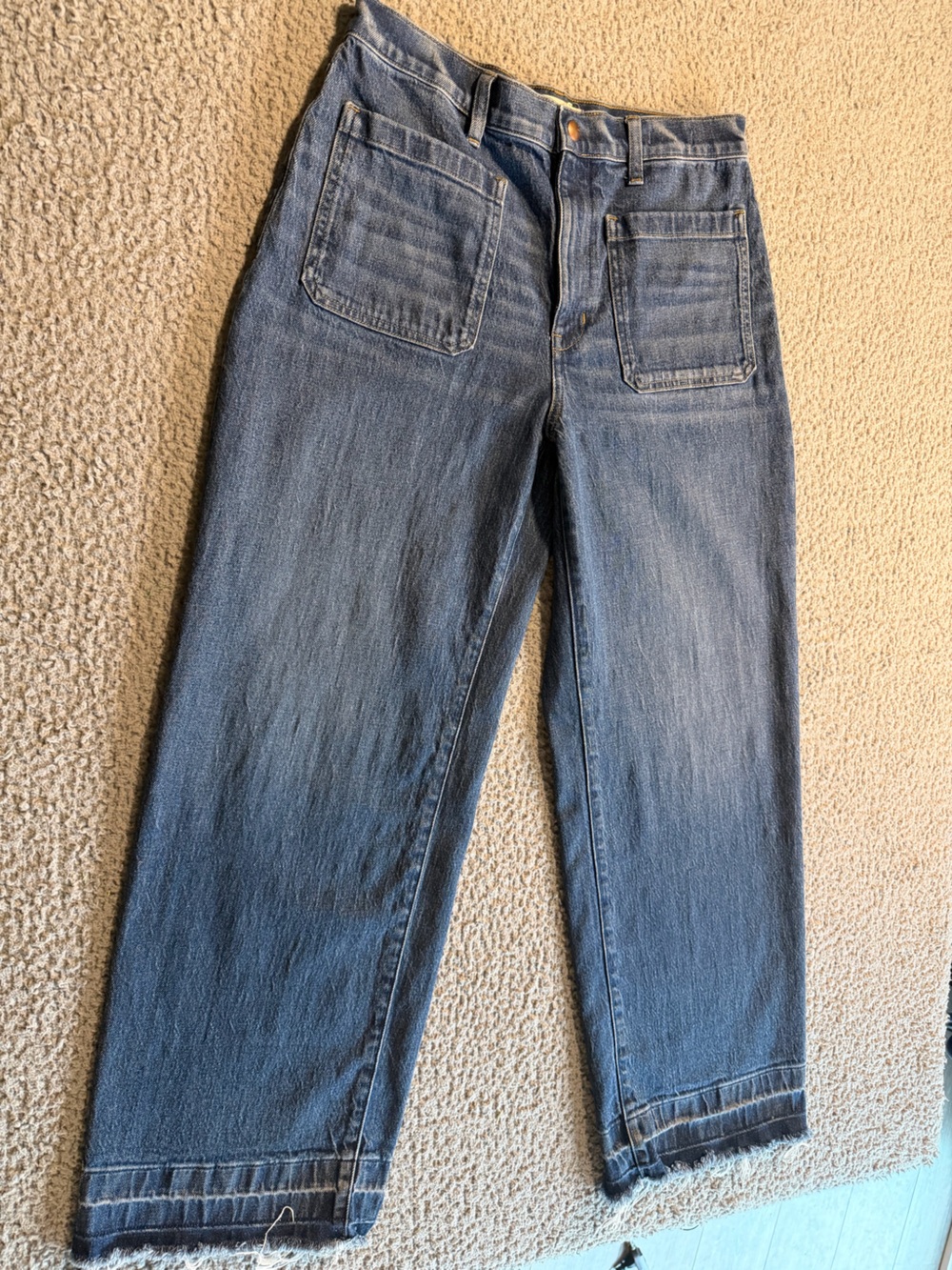 Madewell Dark Blue Denim Jeans with Contrast Stitching